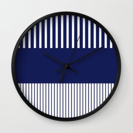 Colour Pop Stripes - Blue and White Wall Clock