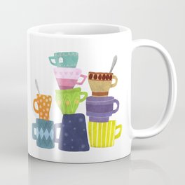 Coffee And Tea Cups And Mugs Stacked High Coffee Mug