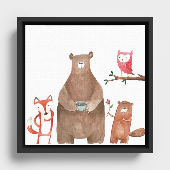 Cute Critters Framed Canvas