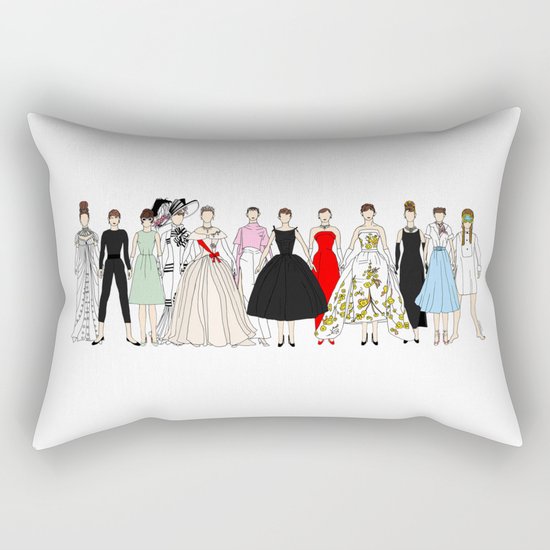 Audrey Hepburn Circle Fashion Rectangular Pillow