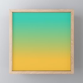 TURQUOISE OCEAN & YELLOW SAND OMBRE COLOR Framed Mini Art Print