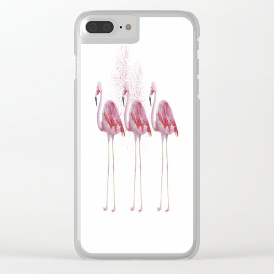 Three Flamingos #society6 Clear iPhone Case