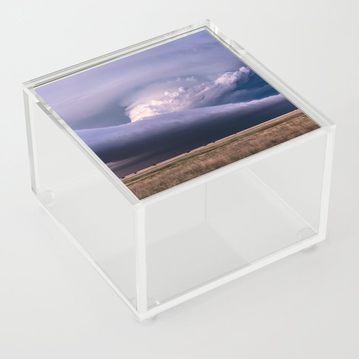 Wing Span - Supercell Thunderstorm Spans Horizon on Stormy Spring Evening in Texas Acrylic Box