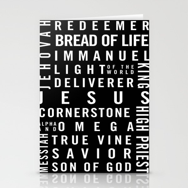 Names of Jesus Stationery Cards by Typologie Paper Co Society6