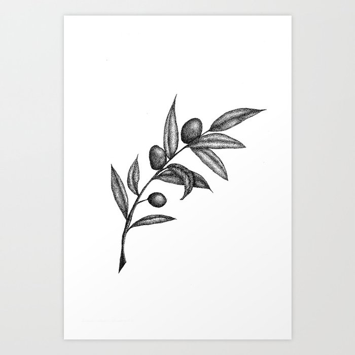 To Give an Olive Branch Art Print by Stippled Ivy