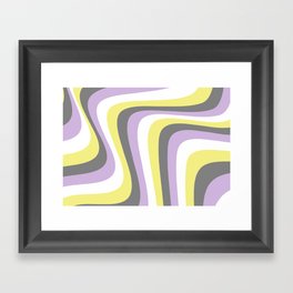abstract groovy art inspired by the non-binary pride flag Framed Art Print