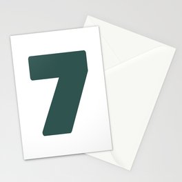 7 (Dark Green & White Number) Stationery Card