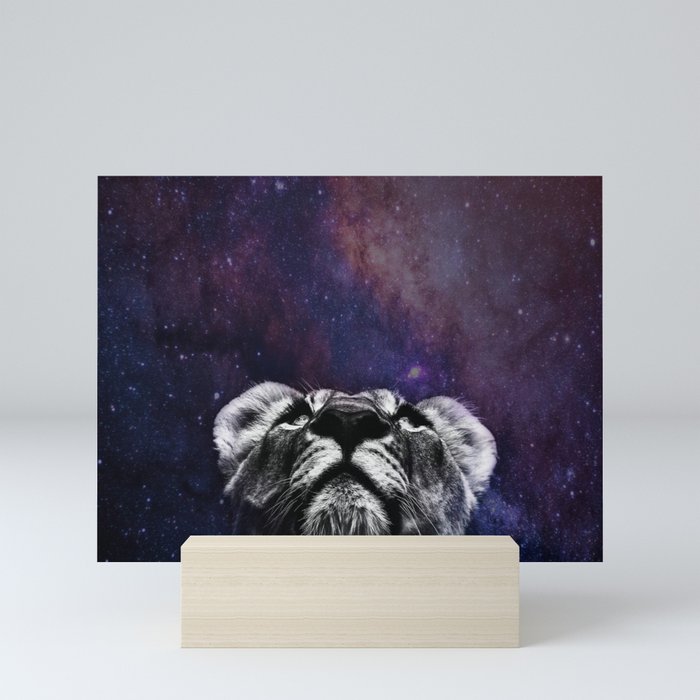 Galaxy Lion Mini Art Print
