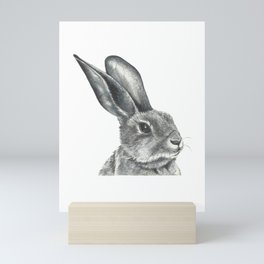 Watercolor drawing of a hare Mini Art Print