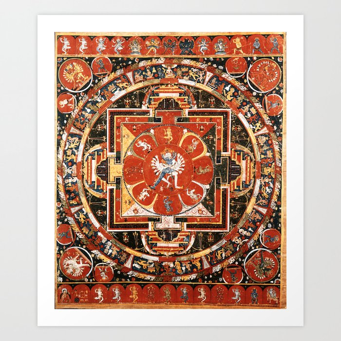 Mandala Of Hevajra Buddhist Deity Art Print