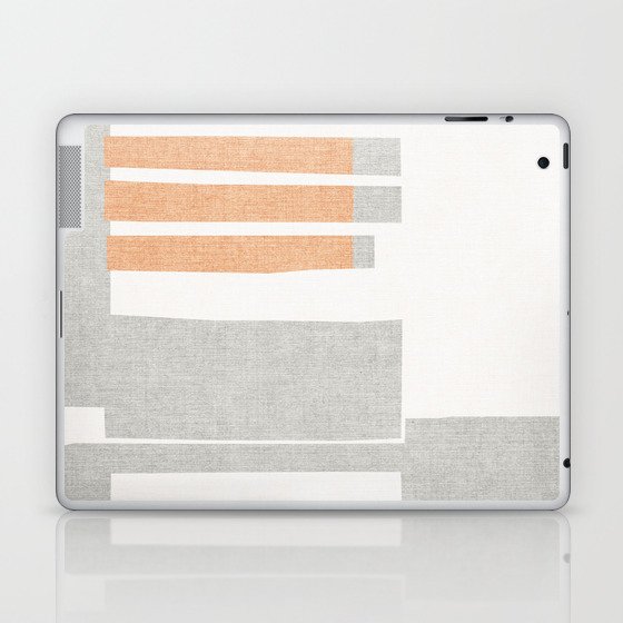 Abstract Textured Orange and Grey Shreds Laptop & iPad Skin