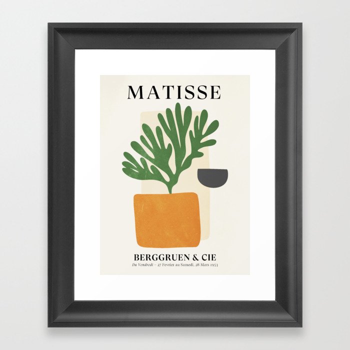 Bronze Vase & Leaves: Matisse Edition | Mid Century Series Framed Art Print