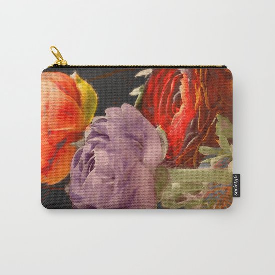 Vintage Ranunculus Carry-All Pouch
