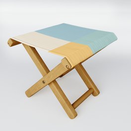 Color Block Line Abstract III Folding Stool