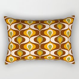 Retro 70s ovals op-art pattern brown, orange Rectangular Pillow