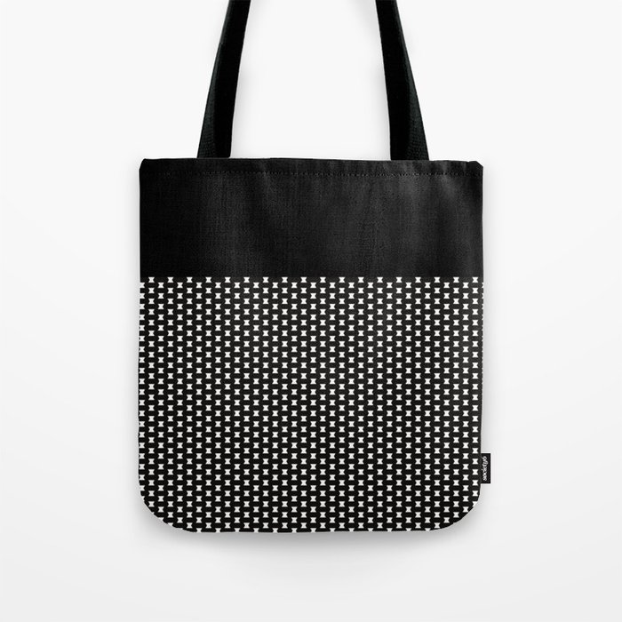 Elegant Black & Silver Studded Pattern Tote Bag