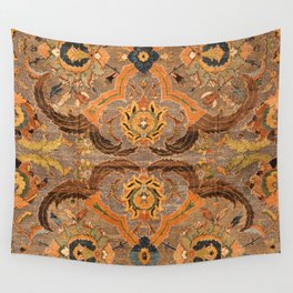 Antique Distressed Floral and Palm Leaves Wall Tapestry