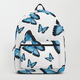 Blue butterfly pattern Backpack