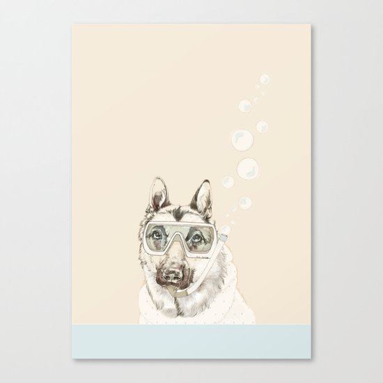Diver Dog Canvas Print