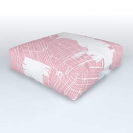 New York, USA, City Map - Pink Outdoor Floor Cushion