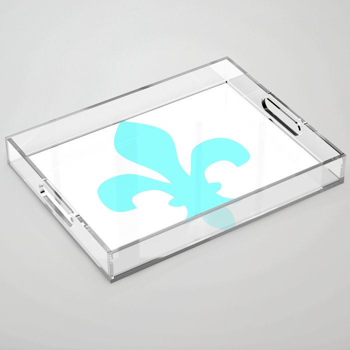 Fleur de Lis (Aqua & White) Acrylic Tray