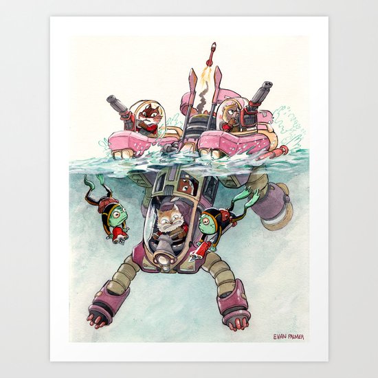 The Submarine Squad Art Print