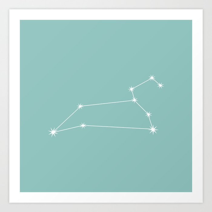 LEO Turquoise Green – Zodiac Astrology Star Constellation Art Print