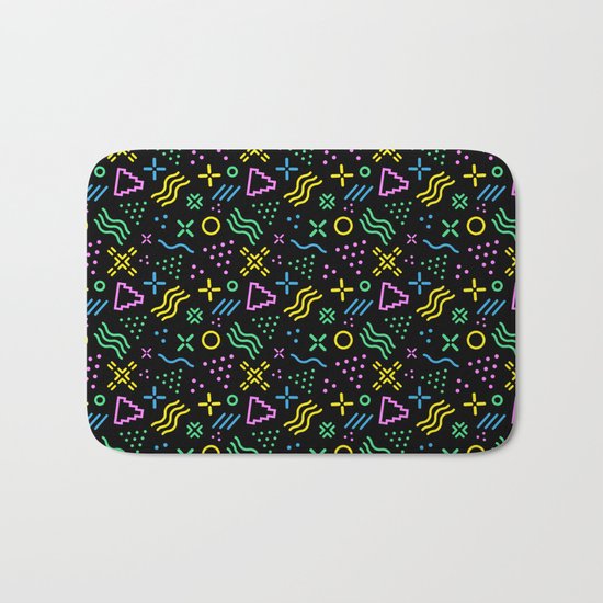 Back to the 80s pattern Bath Mat