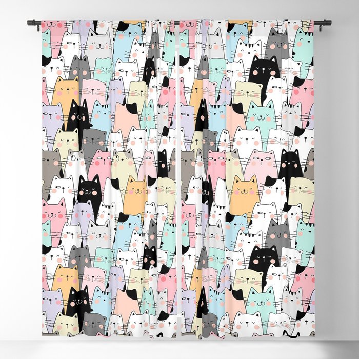 Group of cats Blackout Curtain