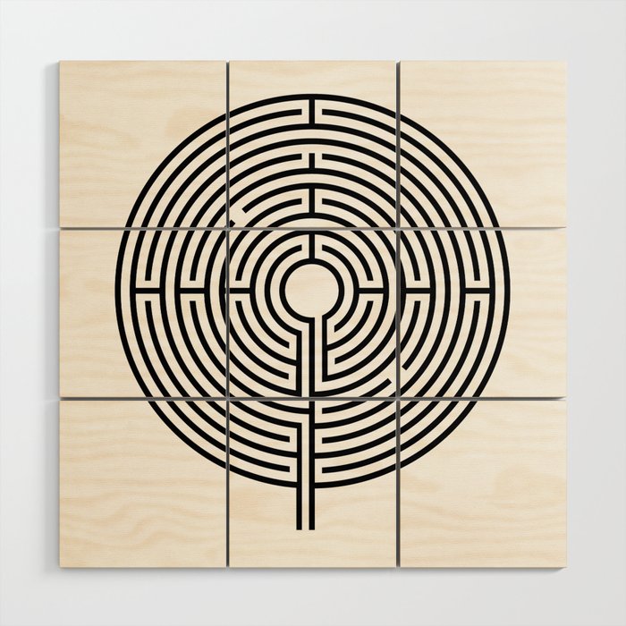 Generated Maze (Chartres Cathedral) Wood Wall Art