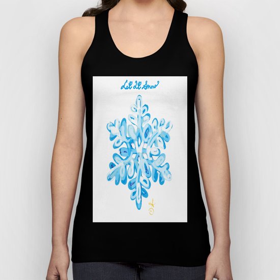 Let It Snow Snowflake Painting Unisex Tank Top