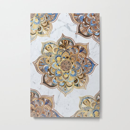 Mandala VII - Marble Metal Print