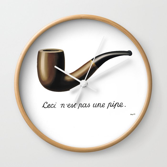 This Is Not A Pipe, Ceci n&#39;est pas une pipe, Magritte Inspired T Shirt, Sketch, online T-shirt S Wall Clock