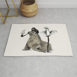 Pirate // seal parrot Rug