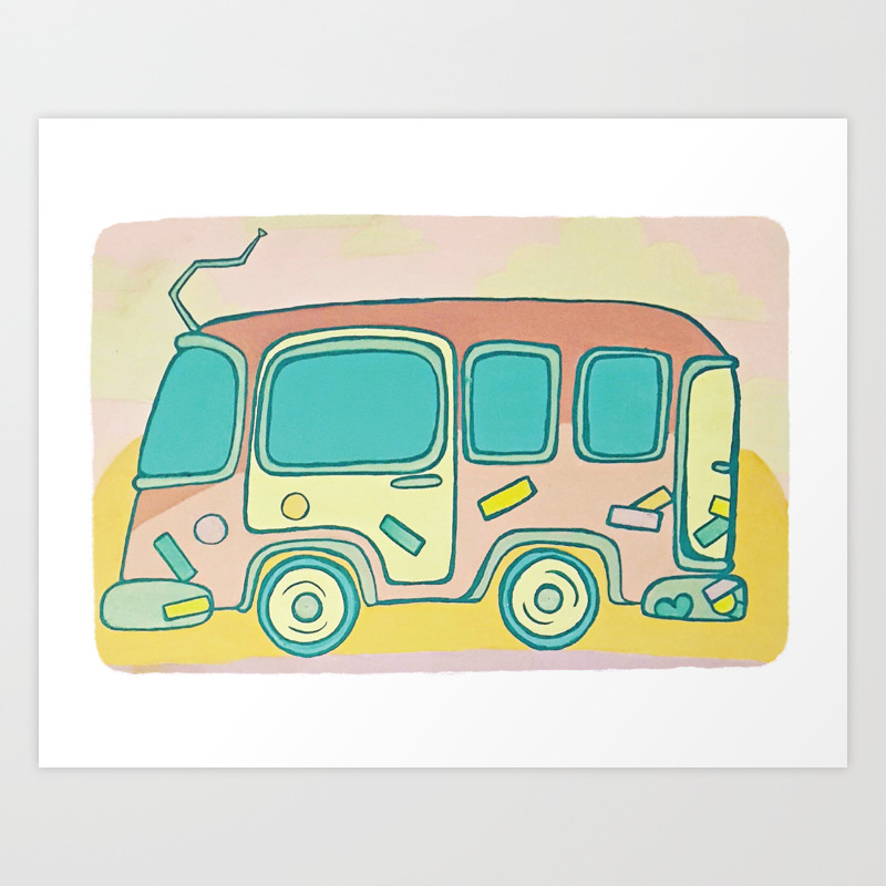 Hippie Bus Art Print By Shannonhickman Society6