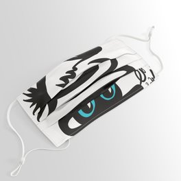 Abstract Snake Bird Minimal Style Line in Black and White and Color Face Mask