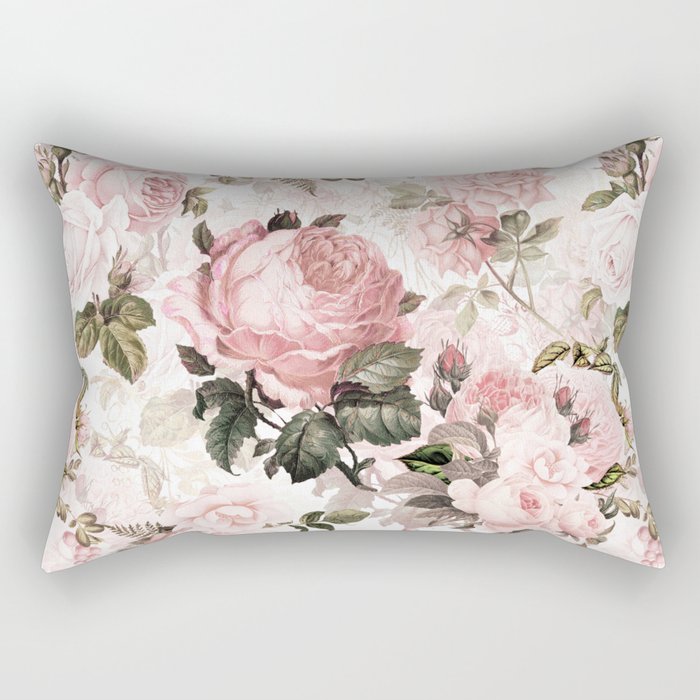 Vintage & Shabby Chic - Sepia Pink Roses  Rectangular Pillow