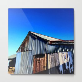 Salt oxidation Metal Print | Hdr, Blue, Shed, Shack, Color, Photo, Interesting, Seaside, Digital, Vibrant 