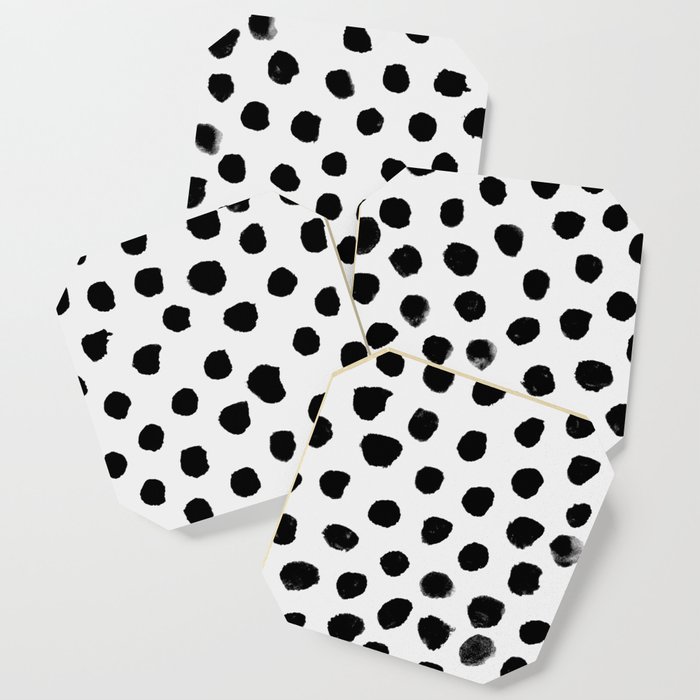 Painterly Black Dots Coaster