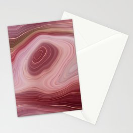Burgundy Rose Gold Agate Geode Luxury Stationery Card