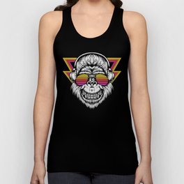 Angry Retro Gorilla Music Monkey Illustration Unisex Tank Top