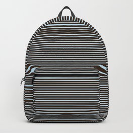 Cocoa & Ice Venetian Stripe Backpack | Pattern, Spare, Iceblue, Opticalillusion, Offkilter, Unsettling, Wonky, Suspense, Stripe, Modernoffice 