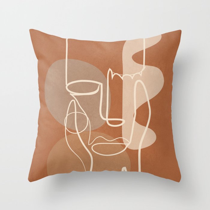 Line Abstract Portrait 2 Throw Pillow