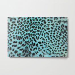 Turquoise leopard print Metal Print