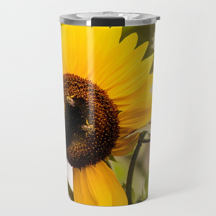 Sunflower and the bee quartet Travel Mug