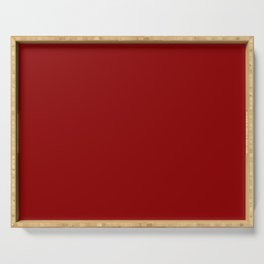 Dark Red Solid Color Popular Hues Patternless Shades of Maroon Collection - Hex #8b0000 Serving Tray