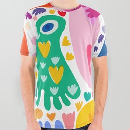 Summer Abstract Graffiti Colorful Creatures  All Over Graphic Tee
