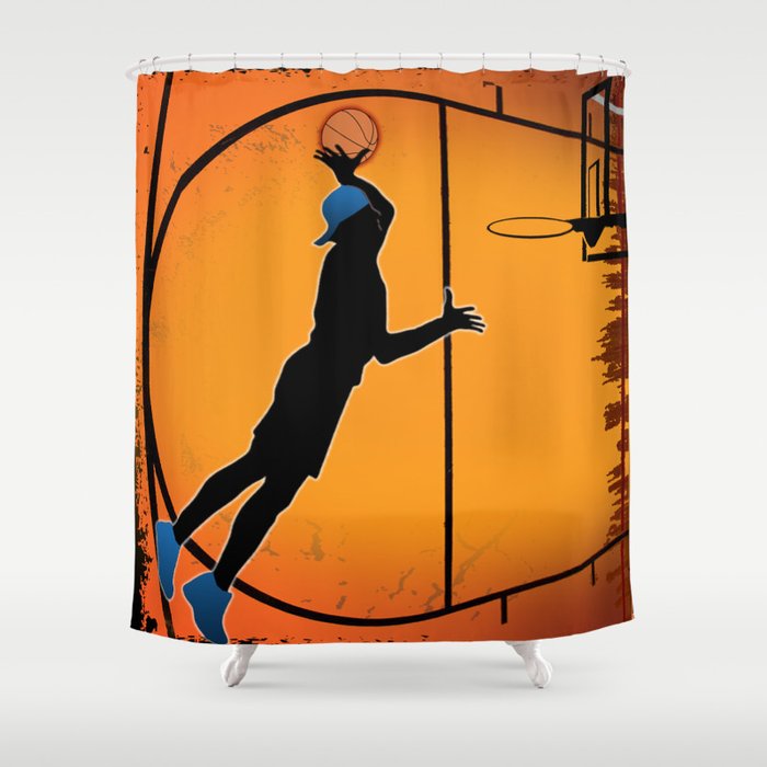 Basketball Player Silhouette Shower Curtain By Sportxioma Society6 Basketball Player Silhouette Shower Curtain