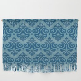 Victorian Gothic Pattern 535 Blue on Blue Wall Hanging