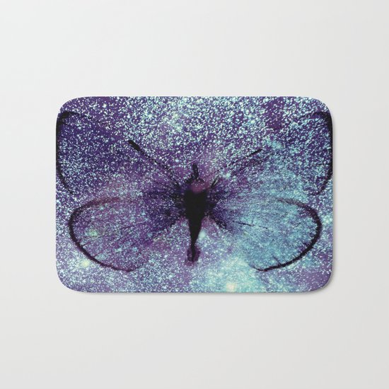 Celestial Butterfly Lavender Aqua Bath Mat